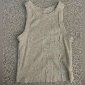 Aerie Cream Halter Ribbed Tank